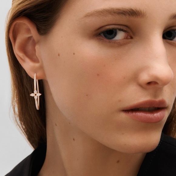 LV 18k gold and diamonds earrings - Picture 6 of 7